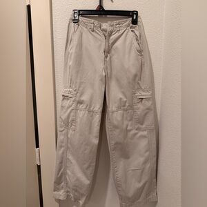 Beige Casual Cargo Pants